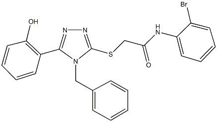 2-{[4-benzyl-5-(2-hydroxyphenyl)-4H-1,2,4-triazol-3-yl]sulfanyl}-N-(2-bromophenyl)acetamide,483324-63-6,结构式