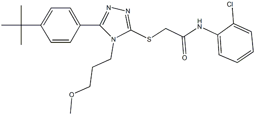 2-{[5-(4-tert-butylphenyl)-4-(3-methoxypropyl)-4H-1,2,4-triazol-3-yl]sulfanyl}-N-(2-chlorophenyl)acetamide Struktur