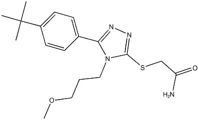 2-{[5-(4-tert-butylphenyl)-4-(3-methoxypropyl)-4H-1,2,4-triazol-3-yl]sulfanyl}acetamide 化学構造式