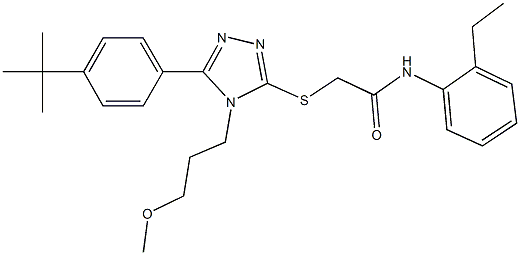 2-{[5-(4-tert-butylphenyl)-4-(3-methoxypropyl)-4H-1,2,4-triazol-3-yl]sulfanyl}-N-(2-ethylphenyl)acetamide|