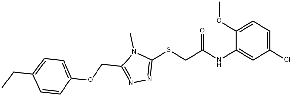 N-(5-chloro-2-methoxyphenyl)-2-({5-[(4-ethylphenoxy)methyl]-4-methyl-4H-1,2,4-triazol-3-yl}sulfanyl)acetamide Structure