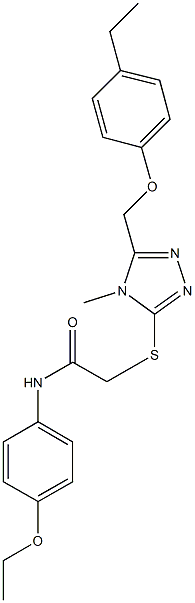 N-(4-ethoxyphenyl)-2-({5-[(4-ethylphenoxy)methyl]-4-methyl-4H-1,2,4-triazol-3-yl}sulfanyl)acetamide Struktur