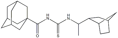 N-(1-adamantylcarbonyl)-N'-(1-bicyclo[2.2.1]hept-2-ylethyl)thiourea Struktur