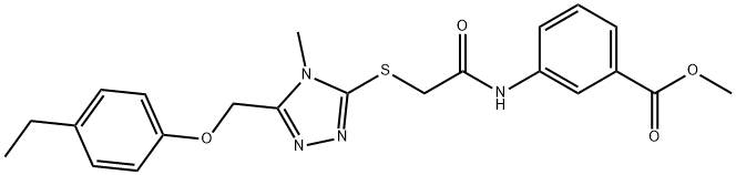 methyl3-{[({5-[(4-ethylphenoxy)methyl]-4-methyl-4H-1,2,4-triazol-3-yl}thio)acetyl]amino}benzoate Structure