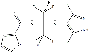 N-[1-[(3,5-dimethyl-1H-pyrazol-4-yl)amino]-2,2,2-trifluoro-1-(trifluoromethyl)ethyl]-2-furamide Struktur