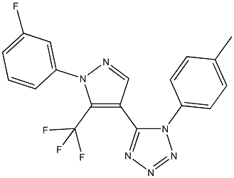 5-[1-(3-fluorophenyl)-5-(trifluoromethyl)-1H-pyrazol-4-yl]-1-(4-methylphenyl)-1H-tetraazole Structure