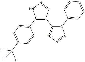 1-phenyl-5-{5-[4-(trifluoromethyl)phenyl]-1H-pyrazol-4-yl}-1H-tetraazole,484025-07-2,结构式