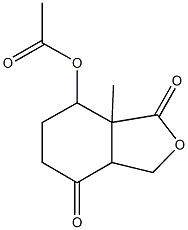 3a-methyl-3,7-dioxooctahydro-2-benzofuran-4-yl acetate Structure