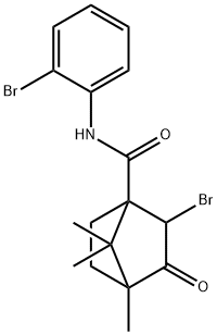 2-bromo-N-(2-bromophenyl)-4,7,7-trimethyl-3-oxobicyclo[2.2.1]heptane-1-carboxamide Structure