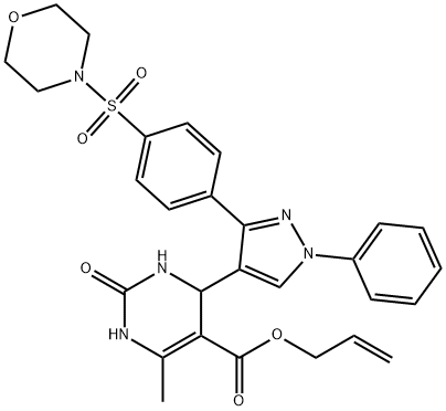 allyl 6-methyl-4-{3-[4-(4-morpholinylsulfonyl)phenyl]-1-phenyl-1H-pyrazol-4-yl}-2-oxo-1,2,3,4-tetrahydro-5-pyrimidinecarboxylate,484049-37-8,结构式