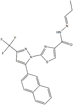 2-[5-(2-naphthyl)-3-(trifluoromethyl)-1H-pyrazol-1-yl]-N'-propylidene-1,3-thiazole-4-carbohydrazide Structure