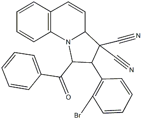 1-benzoyl-2-(2-bromophenyl)-1,2-dihydropyrrolo[1,2-a]quinoline-3,3(3aH)-dicarbonitrile Structure