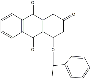 4-(1-phenylethoxy)-3,4,4a,9a-tetrahydro-2,9,10(1H)-anthracenetrione 化学構造式