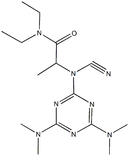 2-[[4,6-bis(dimethylamino)-1,3,5-triazin-2-yl](cyano)amino]-N,N-diethylpropanamide Structure