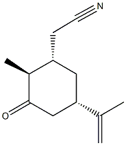 (5-isopropenyl-2-methyl-3-oxocyclohexyl)acetonitrile Struktur