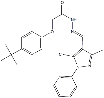 2-(4-tert-butylphenoxy)-N'-[(5-chloro-3-methyl-1-phenyl-1H-pyrazol-4-yl)methylene]acetohydrazide,485317-98-4,结构式