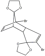 1',4'-dibromo-dispiro(1,3-dioxolane-2,5'-tricyclo[5.2.1.0~2,6~]deca[3,8]diene-10',2''-[1,3]dioxolane) Struktur