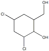 2,4-dichloro-6-(hydroxymethyl)cyclohexanol Struktur