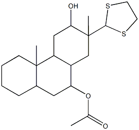 7-(1,3-dithiolan-2-yl)-6-hydroxy-4a,7-dimethyltetradecahydro-9-phenanthrenyl acetate 结构式