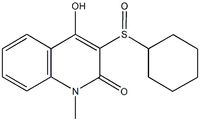 3-(cyclohexylsulfinyl)-4-hydroxy-1-methyl-2(1H)-quinolinone Structure