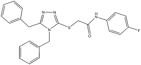 2-[(4,5-dibenzyl-4H-1,2,4-triazol-3-yl)sulfanyl]-N-(4-fluorophenyl)acetamide Structure