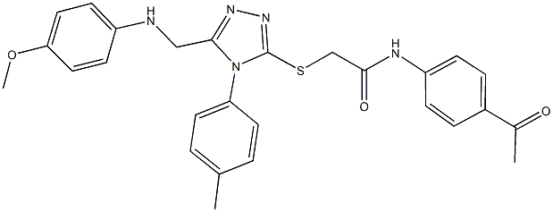 N-(4-acetylphenyl)-2-{[5-[(4-methoxyanilino)methyl]-4-(4-methylphenyl)-4H-1,2,4-triazol-3-yl]sulfanyl}acetamide Structure