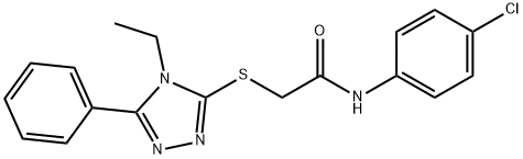 N-(4-chlorophenyl)-2-[(4-ethyl-5-phenyl-4H-1,2,4-triazol-3-yl)sulfanyl]acetamide Struktur