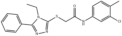 N-(3-chloro-4-methylphenyl)-2-[(4-ethyl-5-phenyl-4H-1,2,4-triazol-3-yl)sulfanyl]acetamide Struktur
