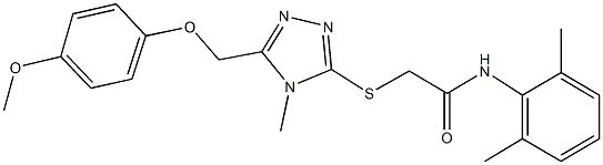 N-(2,6-dimethylphenyl)-2-({5-[(4-methoxyphenoxy)methyl]-4-methyl-4H-1,2,4-triazol-3-yl}sulfanyl)acetamide Structure