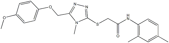 N-(2,4-dimethylphenyl)-2-({5-[(4-methoxyphenoxy)methyl]-4-methyl-4H-1,2,4-triazol-3-yl}sulfanyl)acetamide Structure