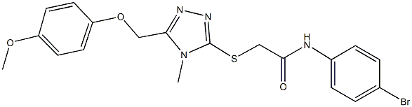 N-(4-bromophenyl)-2-({5-[(4-methoxyphenoxy)methyl]-4-methyl-4H-1,2,4-triazol-3-yl}sulfanyl)acetamide 结构式