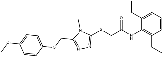 N-(2,6-diethylphenyl)-2-({5-[(4-methoxyphenoxy)methyl]-4-methyl-4H-1,2,4-triazol-3-yl}sulfanyl)acetamide Struktur