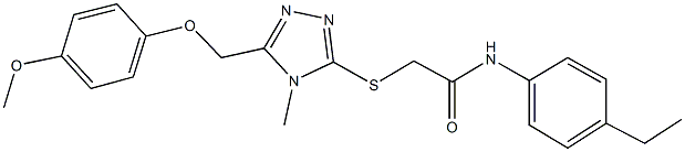 N-(4-ethylphenyl)-2-({5-[(4-methoxyphenoxy)methyl]-4-methyl-4H-1,2,4-triazol-3-yl}sulfanyl)acetamide Structure