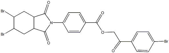 2-(4-bromophenyl)-2-oxoethyl 4-(5,6-dibromo-1,3-dioxooctahydro-2H-isoindol-2-yl)benzoate Structure