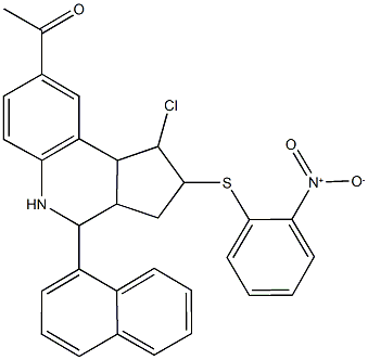 1-[1-chloro-2-({2-nitrophenyl}sulfanyl)-4-(1-naphthyl)-2,3,3a,4,5,9b-hexahydro-1H-cyclopenta[c]quinolin-8-yl]ethanone,485388-51-0,结构式