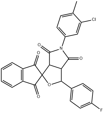 5-(3-chloro-4-methylphenyl)-1-(4-fluorophenyl)-3a,6a-dihydrosprio[1H-furo[3,4-c]pyrrole-3,2'-(1'H)-indene]-1',3',4,6(2'H,3H,5H)-tetrone|