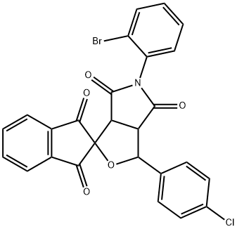 5-(2-bromophenyl)-1-(4-chlorophenyl)-3a,6a-dihydrosprio[1H-furo[3,4-c]pyrrole-3,2'-(1'H)-indene]-1',3',4,6(2'H,3H,5H)-tetrone Structure