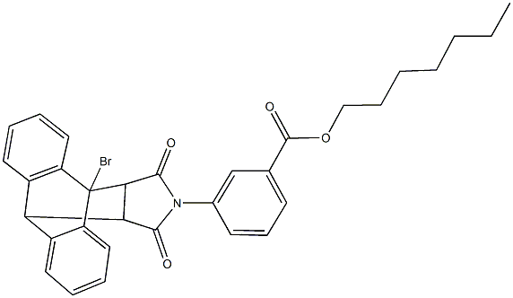 heptyl 3-(1-bromo-16,18-dioxo-17-azapentacyclo[6.6.5.0~2,7~.0~9,14~.0~15,19~]nonadeca-2,4,6,9,11,13-hexaen-17-yl)benzoate Structure