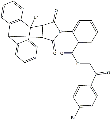 2-(4-bromophenyl)-2-oxoethyl 2-(1-bromo-16,18-dioxo-17-azapentacyclo[6.6.5.0~2,7~.0~9,14~.0~15,19~]nonadeca-2,4,6,9,11,13-hexaen-17-yl)benzoate,485389-32-0,结构式