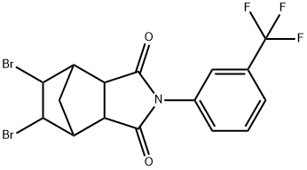 8,9-dibromo-4-[3-(trifluoromethyl)phenyl]-4-azatricyclo[5.2.1.0~2,6~]decane-3,5-dione 化学構造式