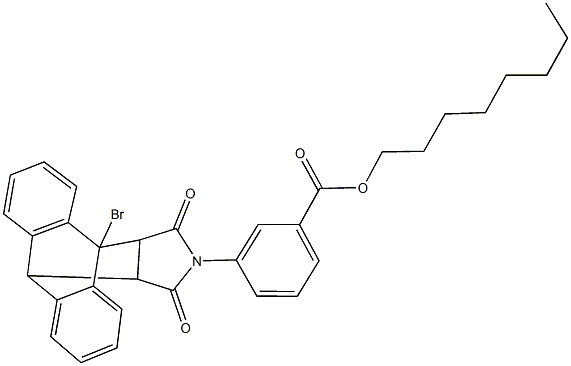 octyl 3-(1-bromo-16,18-dioxo-17-azapentacyclo[6.6.5.0~2,7~.0~9,14~.0~15,19~]nonadeca-2,4,6,9,11,13-hexaen-17-yl)benzoate Structure