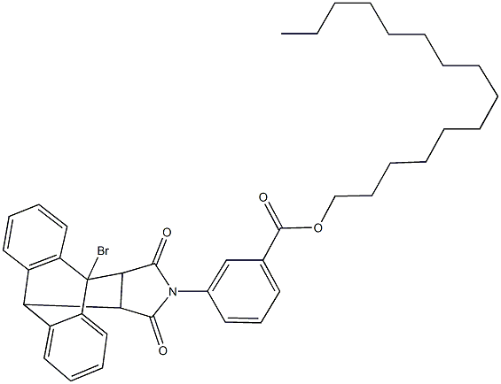 pentadecyl 3-(1-bromo-16,18-dioxo-17-azapentacyclo[6.6.5.0~2,7~.0~9,14~.0~15,19~]nonadeca-2,4,6,9,11,13-hexaen-17-yl)benzoate 结构式