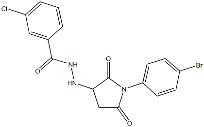 N'-[1-(4-bromophenyl)-2,5-dioxopyrrolidin-3-yl]-3-chlorobenzohydrazide,485394-59-0,结构式