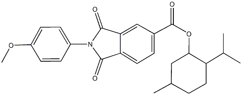 2-isopropyl-5-methylcyclohexyl 2-(4-methoxyphenyl)-1,3-dioxoisoindoline-5-carboxylate Structure