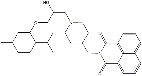 2-[(1-{2-hydroxy-3-[(2-isopropyl-5-methylcyclohexyl)oxy]propyl}piperidin-4-yl)methyl]-1H-benzo[de]isoquinoline-1,3(2H)-dione Structure