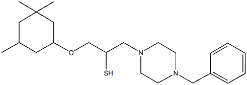 2-(4-benzyl-1-piperazinyl)-1-{[(3,3,5-trimethylcyclohexyl)oxy]methyl}ethyl hydrosulfide 化学構造式