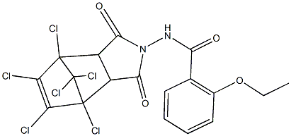 2-ethoxy-N-(1,7,8,9,10,10-hexachloro-3,5-dioxo-4-azatricyclo[5.2.1.0~2,6~]dec-8-en-4-yl)benzamide Struktur