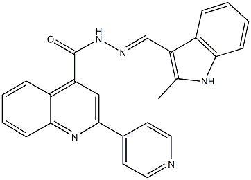 N'-[(2-methyl-1H-indol-3-yl)methylene]-2-(4-pyridinyl)-4-quinolinecarbohydrazide Struktur