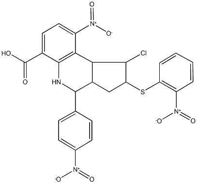 485809-92-5 1-chloro-9-nitro-4-{4-nitrophenyl}-2-({2-nitrophenyl}sulfanyl)-2,3,3a,4,5,9b-hexahydro-1H-cyclopenta[c]quinoline-6-carboxylic acid
