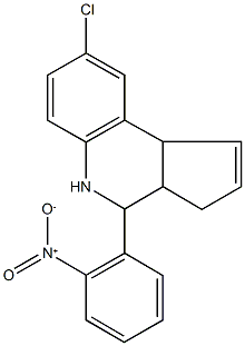 8-chloro-4-{2-nitrophenyl}-3a,4,5,9b-tetrahydro-3H-cyclopenta[c]quinoline 化学構造式